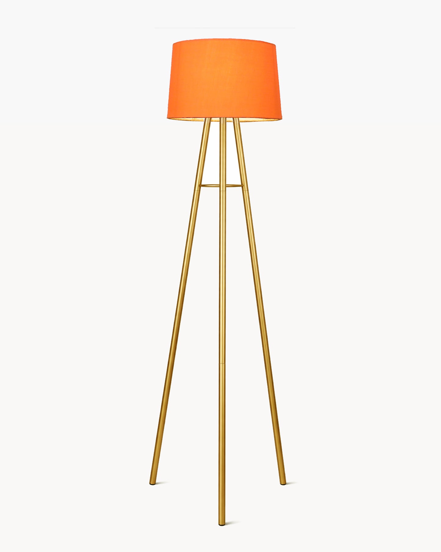 Mid Century Metal Tripod Floor Lamp,Contemporary Minimalist Standing Floor Light with Iron Legs,E27 Lamp Base,Modern Design Standing Light for Living Room,Study Room Antique Gold, Tripod