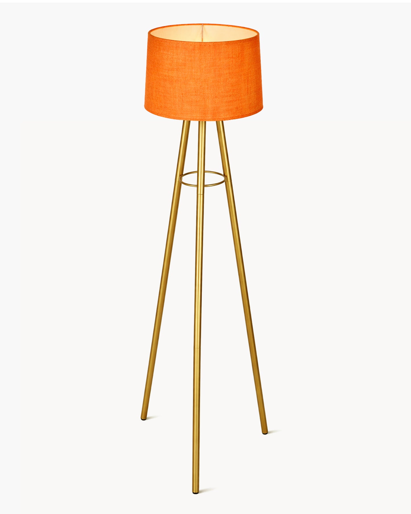 Mid Century Metal Tripod Floor Lamp,Contemporary Minimalist Standing Floor Light with Iron Legs,E27 Lamp Base,Modern Design Standing Light for Living Room,Study Room Antique Gold, Tripod