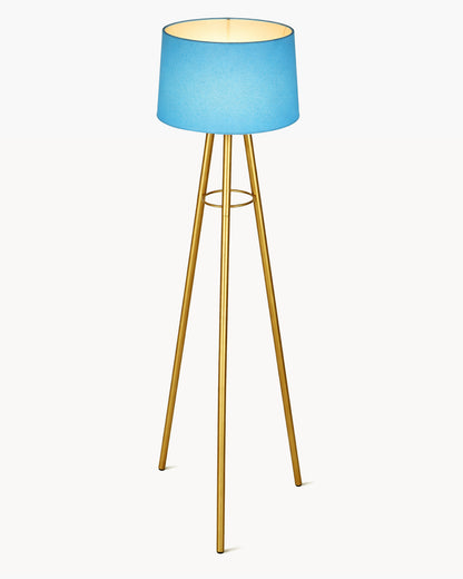 Mid Century Metal Tripod Floor Lamp,Contemporary Minimalist Standing Floor Light with Iron Legs,E27 Lamp Base,Modern Design Standing Light for Living Room,Study Room Antique Gold, Tripod