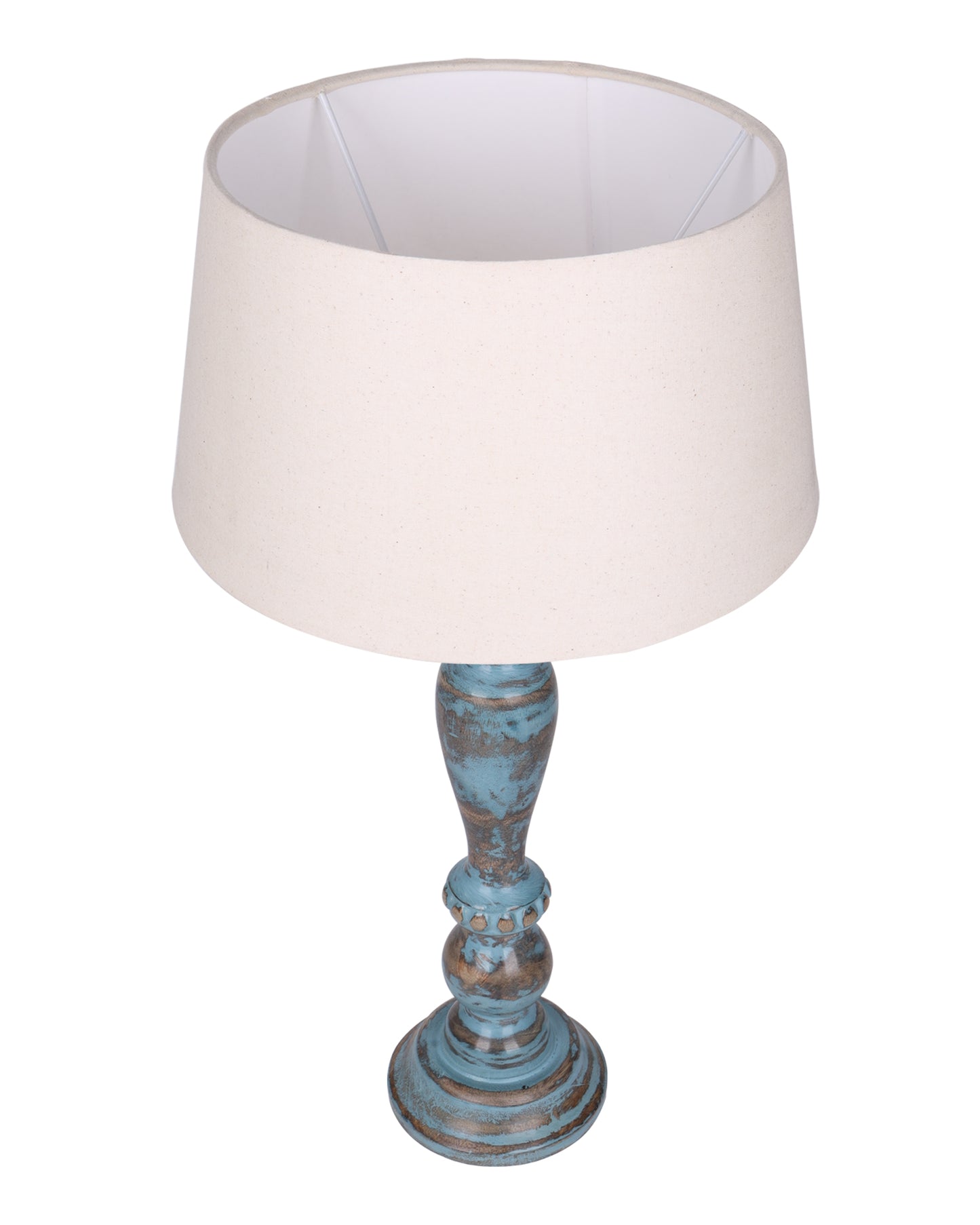 Eureka Polka Wood Table Lamp Bedside Distressed Living Room Light