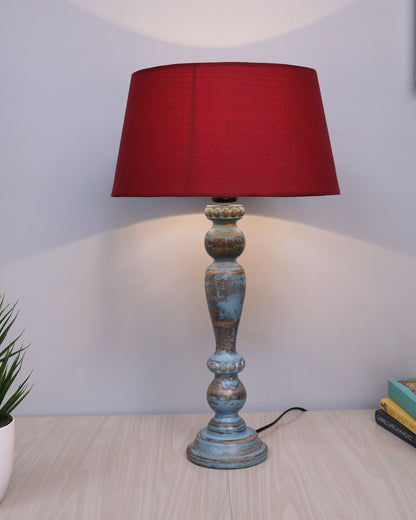 Eureka Polka Wood Table Lamp Bedside Distressed Living Room Light