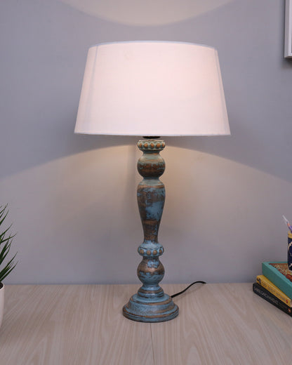 Eureka Polka Wood Table Lamp Bedside Distressed Living Room Light