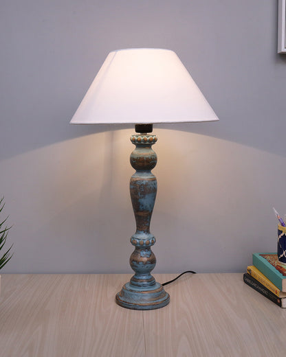 Eureka Polka Wood Table Lamp Bedside Distressed Living Room Light