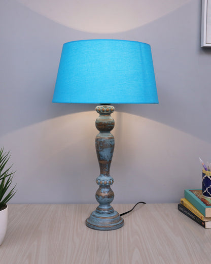 Eureka Polka Wood Table Lamp Bedside Distressed Living Room Light