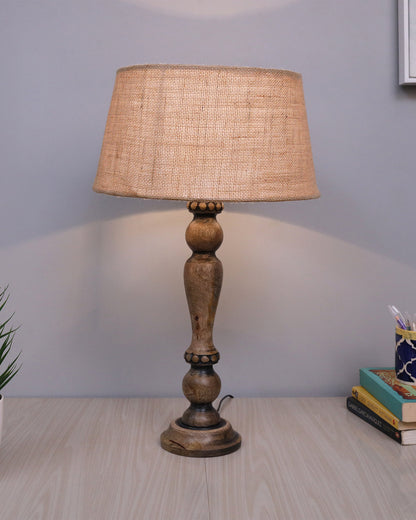 Eureka Polka Wood Table Lamp Bedside Distressed Living Room Light