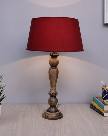 Eureka Polka Wood Table Lamp Bedside Distressed Living Room Light
