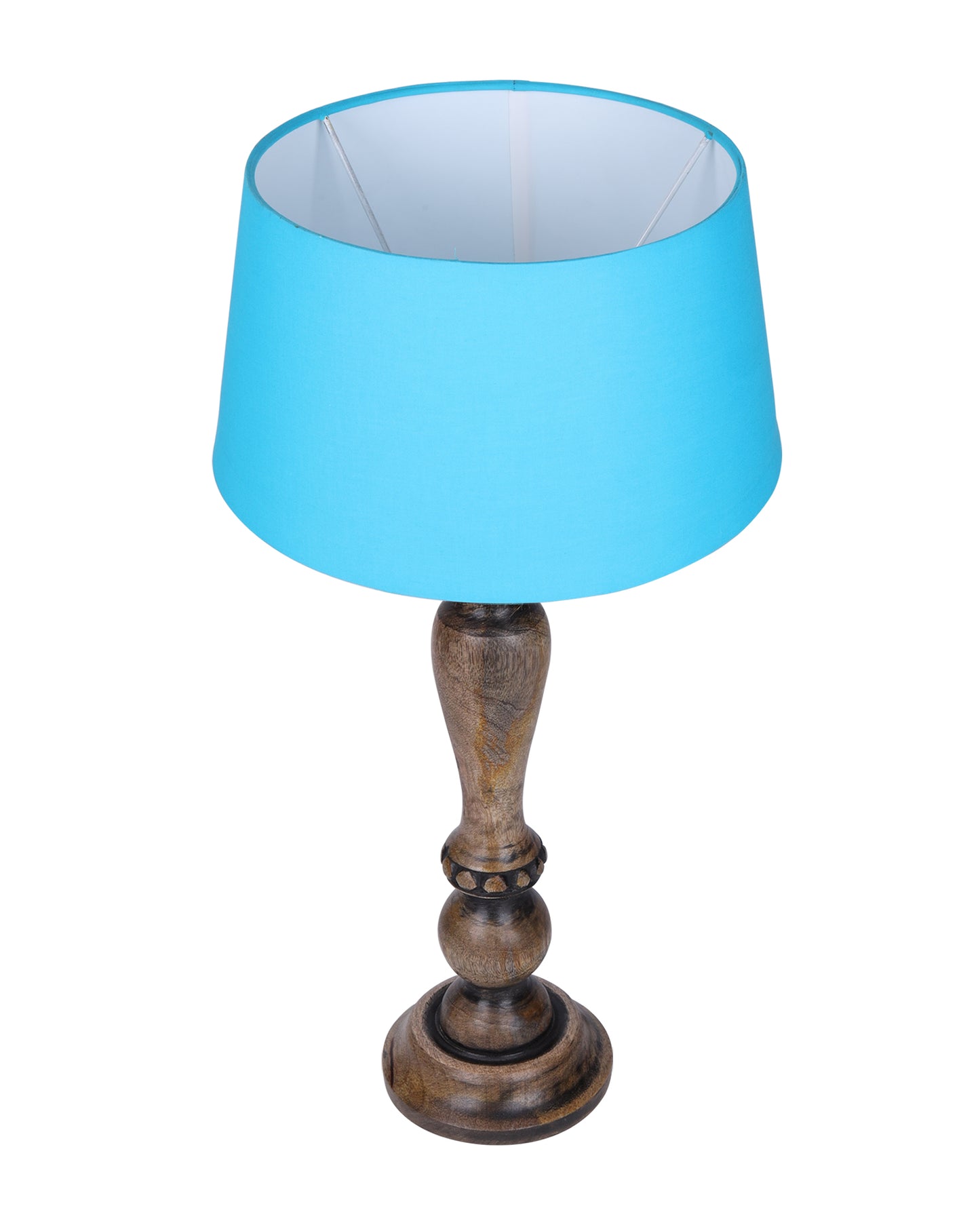 Eureka Polka Wood Table Lamp Bedside Distressed Living Room Light