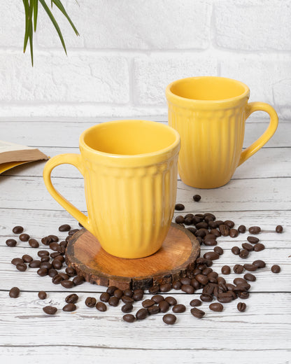 Handmade Irish Coffee Tea & Beer Mugs, Set of Two Altered Glaze latte Cups, Strips
