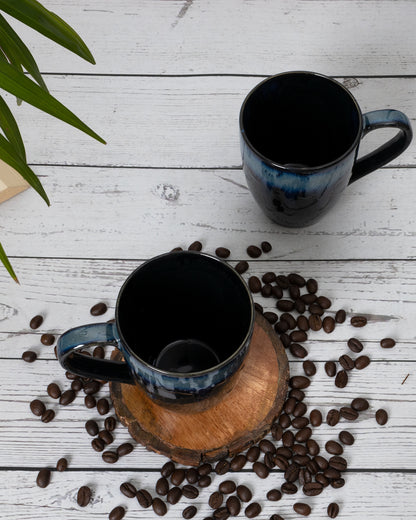 Handmade Irish Coffee Tea & Beer Mugs, Set of Two Altered Glaze latte Cups, tall