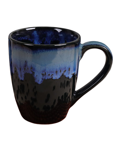 Handmade Irish Coffee Tea & Beer Mugs, Set of Four Altered Glaze latte Cups, tall, Blue Black
