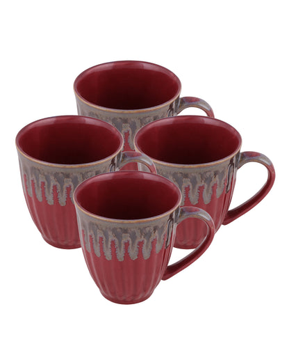 Handmade Irish Coffee Tea & Beer Mugs, Set of Four Altered Glaze latte Cups, Melon