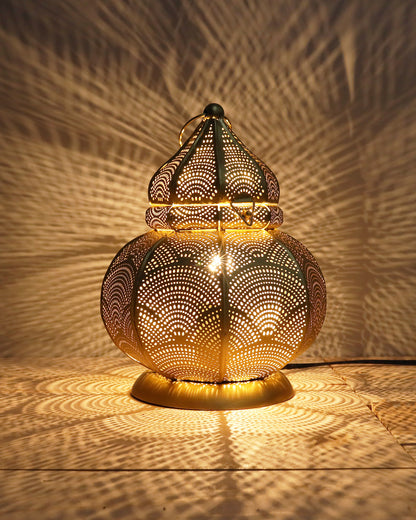 Turkish Desk Lamp Moroccan Decorative Bronze Antique Bohemian Mosaic Table Lamps for Living Room Dining Room Bedroom Large Metal Vintage Bedside Night Lamp