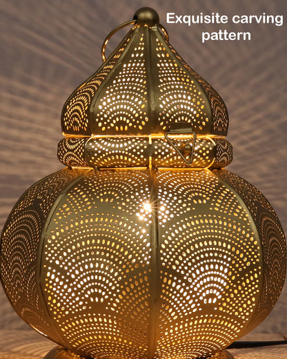Turkish Desk Lamp Moroccan Decorative Bronze Antique Bohemian Mosaic Table Lamps for Living Room Dining Room Bedroom Large Metal Vintage Bedside Night Lamp