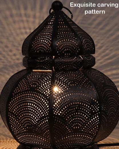 Turkish Desk Lamp Moroccan Decorative Bronze Antique Bohemian Mosaic Table Lamps for Living Room Dining Room Bedroom Large Metal Vintage Bedside Night Lamp