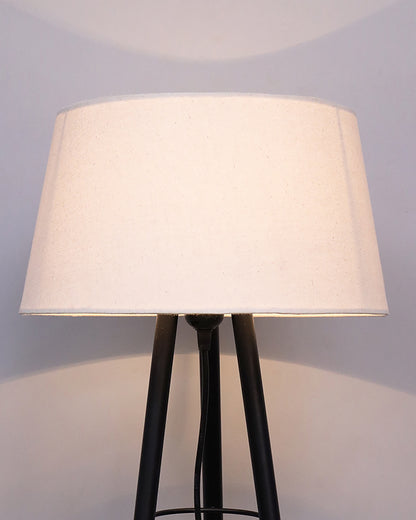 Mid Century Metal Tripod Table Lamp With jute Shade,Contemporary Minimalist Standing Floor, Table Light with 3 Iron Legs,E27 Lamp Base,Modern Design Standing Light for Living Room,Study Room and Bedroom