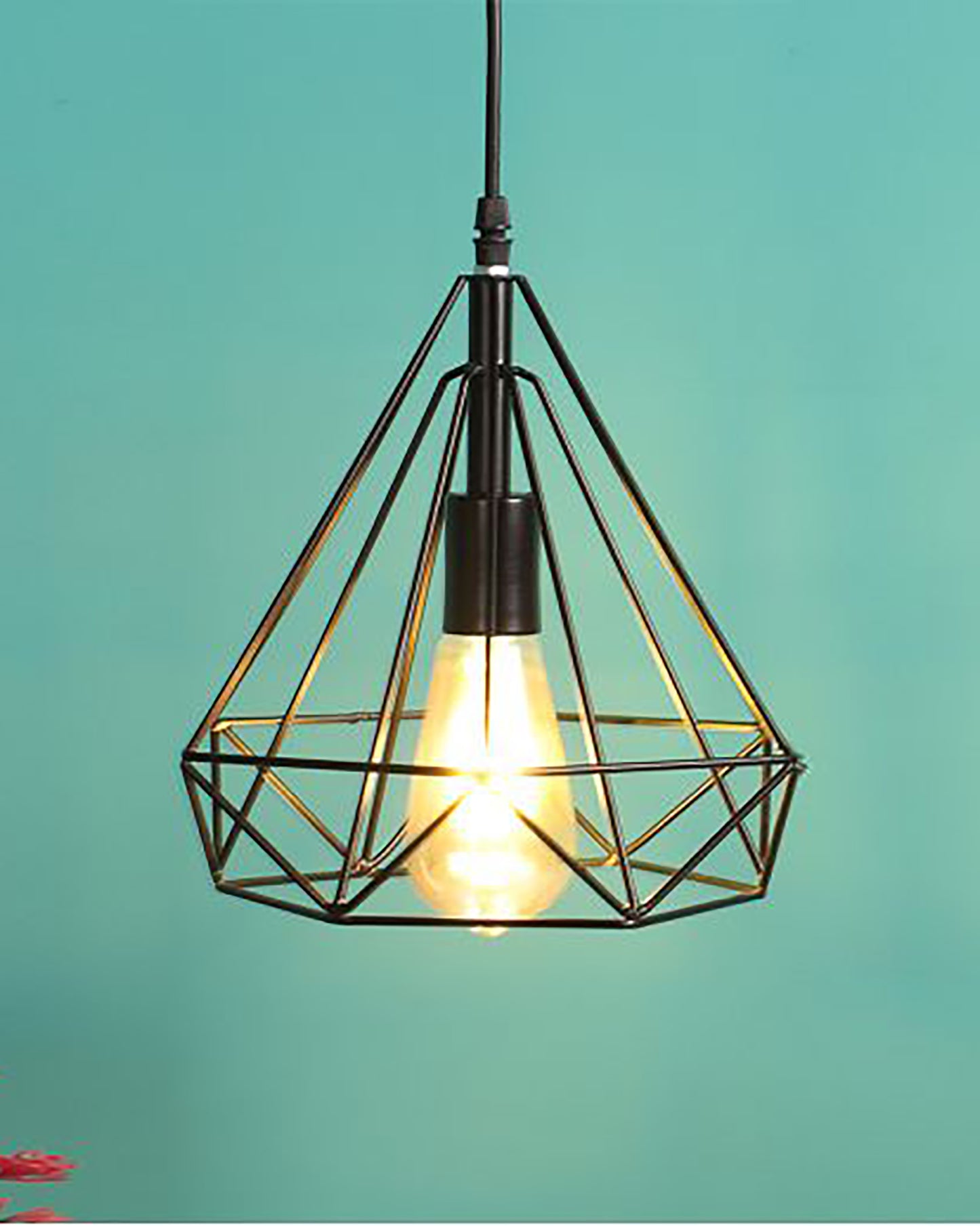 Black color metal Edison Filament Hanging DIAMOND caged, E27 Holder, Decorative, Urban Retro style,Ceiling Lamp