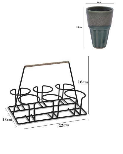 Homesake® Studio poitry chai glass with stand