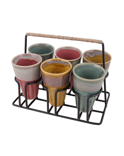 Homesake® Studio poitry chai glass with stand