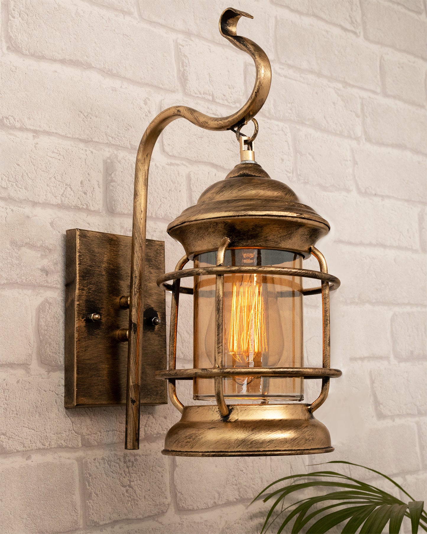 Rustic Wall Light Fixtures, Oil Rubbed Bronze Finish Indoor Vintage Wall Sconce Industrial Lamp Fixture Glass Shade Farmhouse Metal Sconces for Bedroom Living Room Cafe, Wall Cage Cylinder