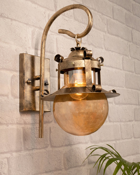 Rustic Wall Light Fixtures, Oil Rubbed Bronze Finish Indoor Vintage Wall Sconce Industrial Lamp Fixture Glass Shade Farmhouse Metal Sconces for Bedroom Living Room Cafe, Wall Globe Lantern