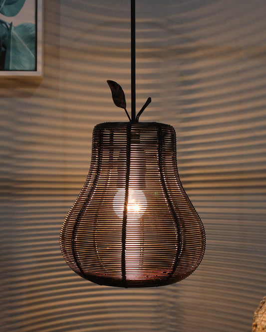 Antique Black Metal pendant light, E27 wire mesh ceiling lamp, Pear