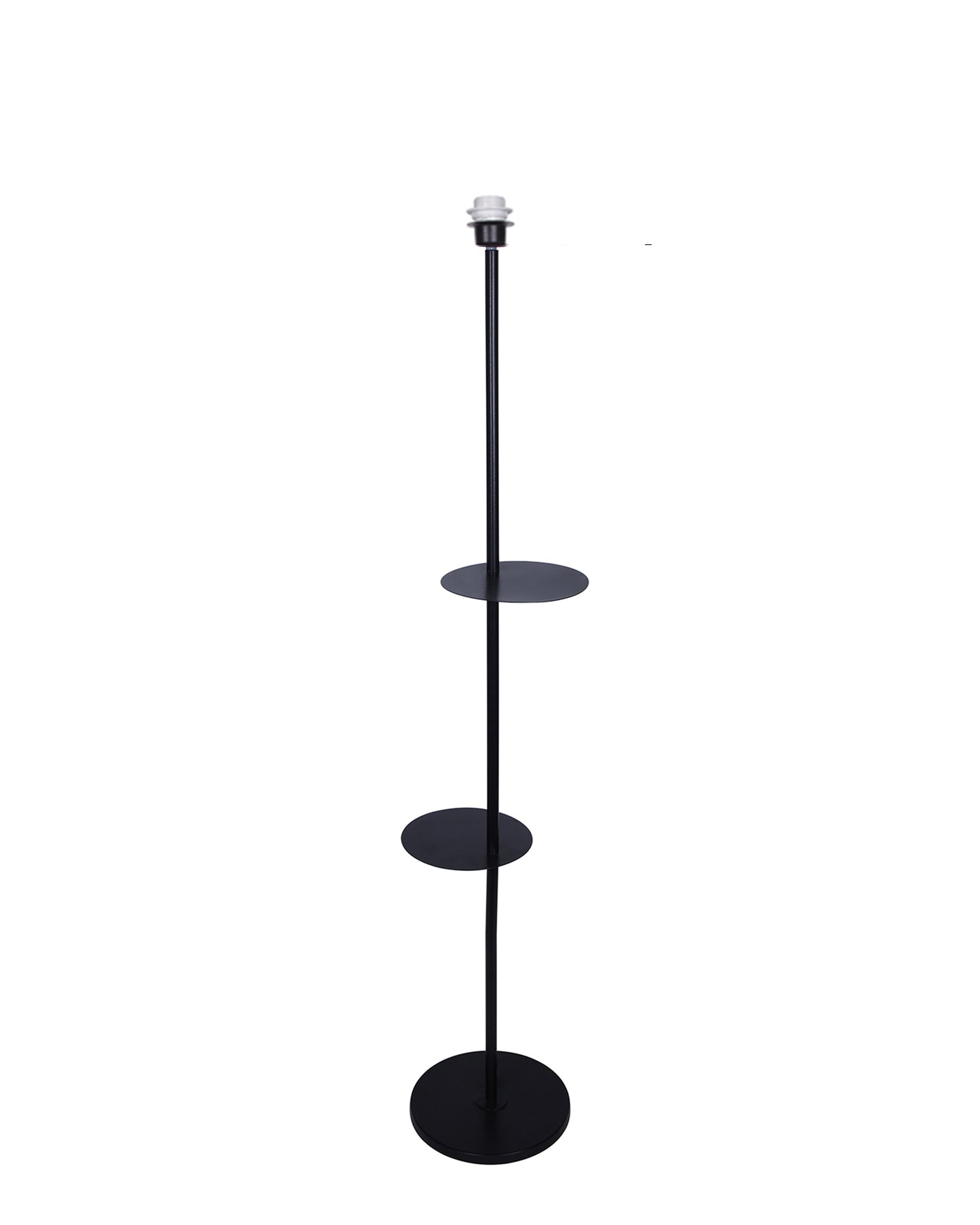 Contemporary Duo Shelf Metal Floor Lamp, Bedside Living room Office Home Decor Lamp, Black