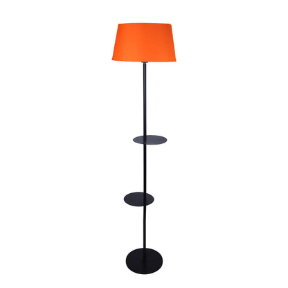 Contemporary Duo Shelf Metal Floor Lamp, Bedside Living room Office Home Decor Lamp, Black