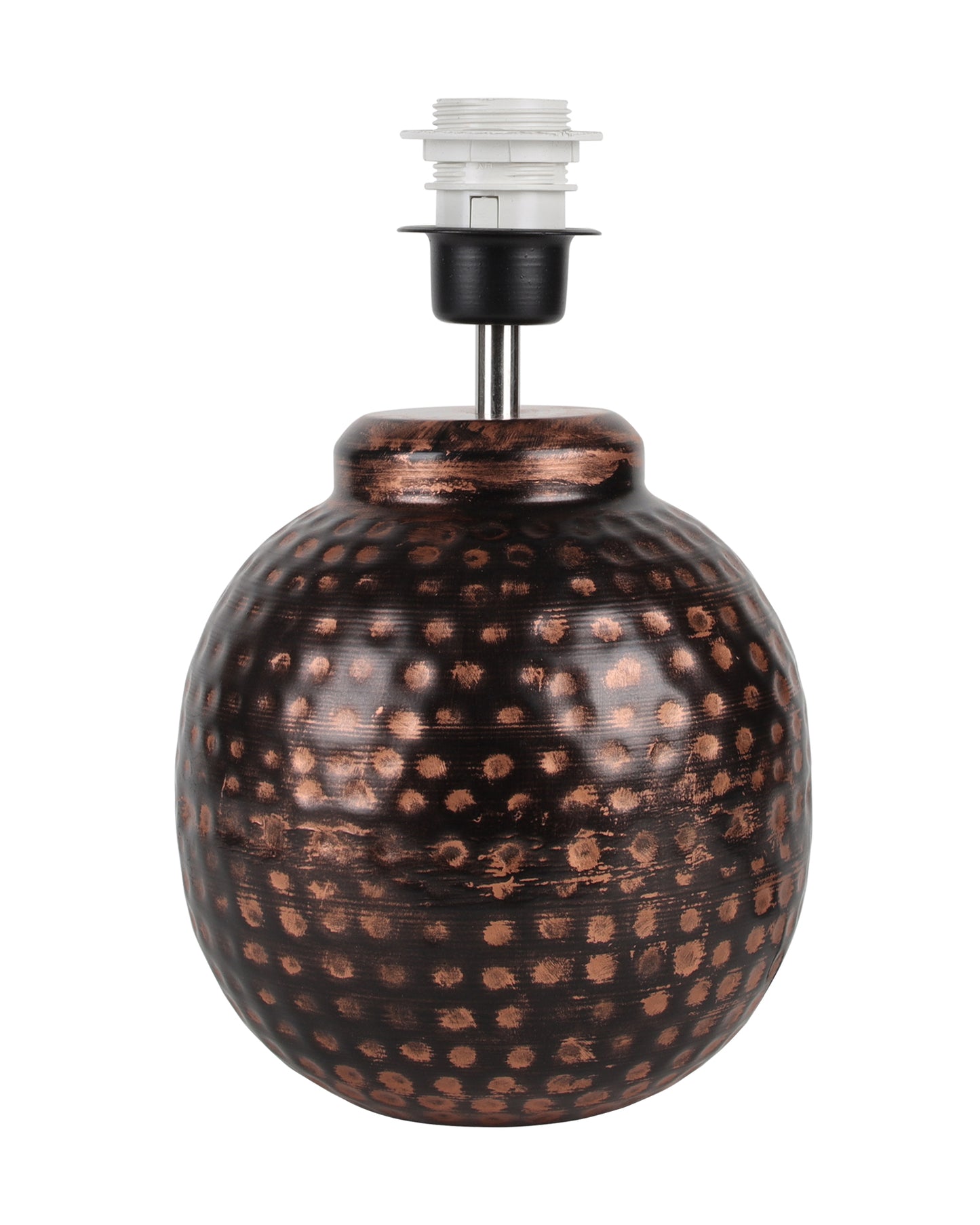 Ginger Jar,Antique Table Lamp Hammered Oil-Rubbed Bronze Metal Linen Shade for Living Room Family Bedroom