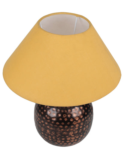 Ginger Jar,Antique Table Lamp Hammered Oil-Rubbed Bronze Metal Linen Shade for Living Room Family Bedroom