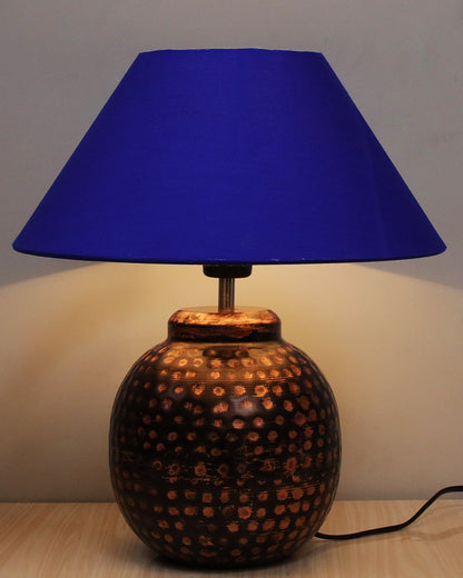 Ginger Jar,Antique Table Lamp Hammered Oil-Rubbed Bronze Metal Linen Shade for Living Room Family Bedroom