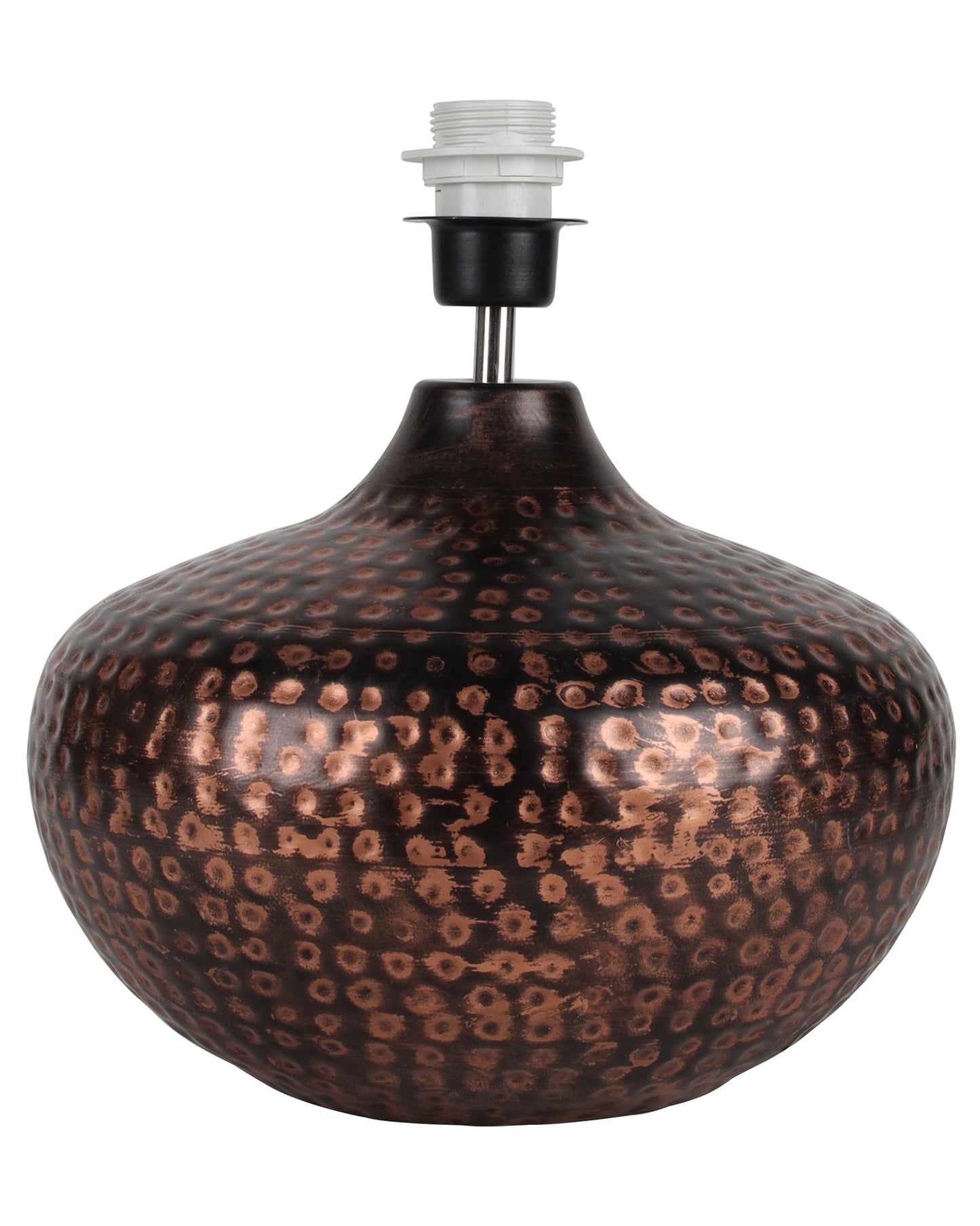 Gourd Metal Antique Hammered Oil-Rubbed Bronze Table Lamp Linen with Jute Shade