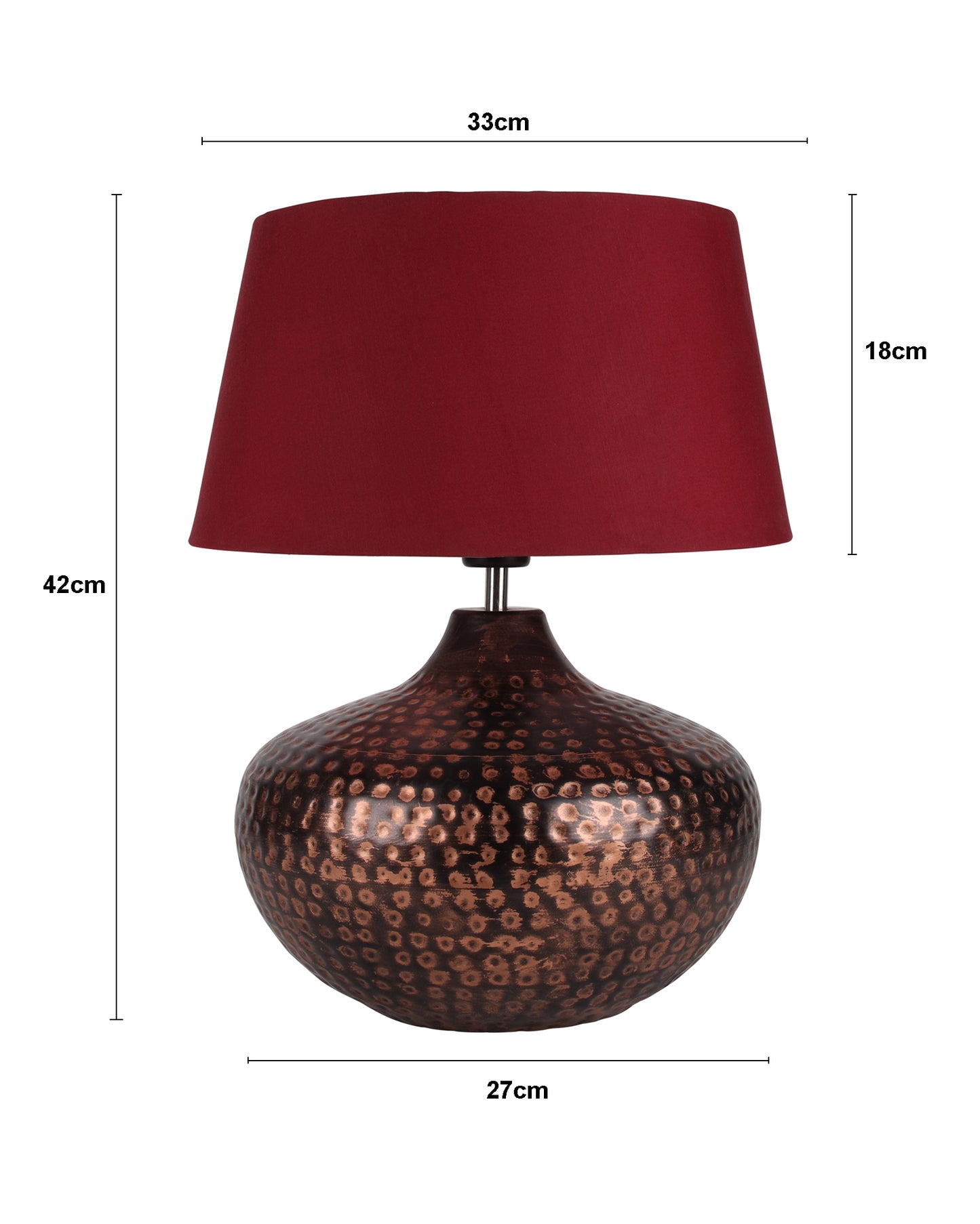 Gourd Metal Antique Hammered Oil-Rubbed Bronze Table Lamp Linen with Jute Shade
