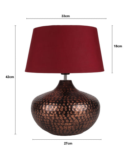 Gourd Metal Antique Hammered Oil-Rubbed Bronze Table Lamp Linen with Jute Shade