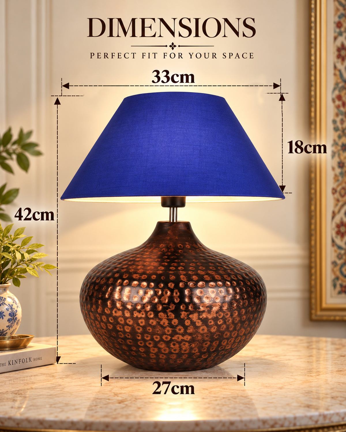 Gourd Metal Antique Hammered Oil-Rubbed Bronze Table Lamp Linen with Jute Shade