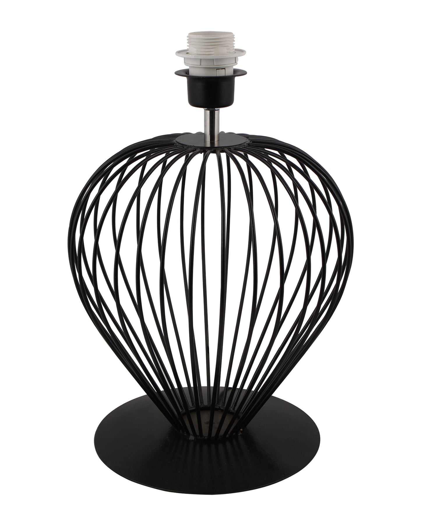 Black Modern Tulip Table Lamp - Minimalist Small Bedside Lamp with Hollowed Out Base Linen Fabric Shade, Vintage Nightstand Lamp for Bedroom Living Room Side Table Desk Kids Room