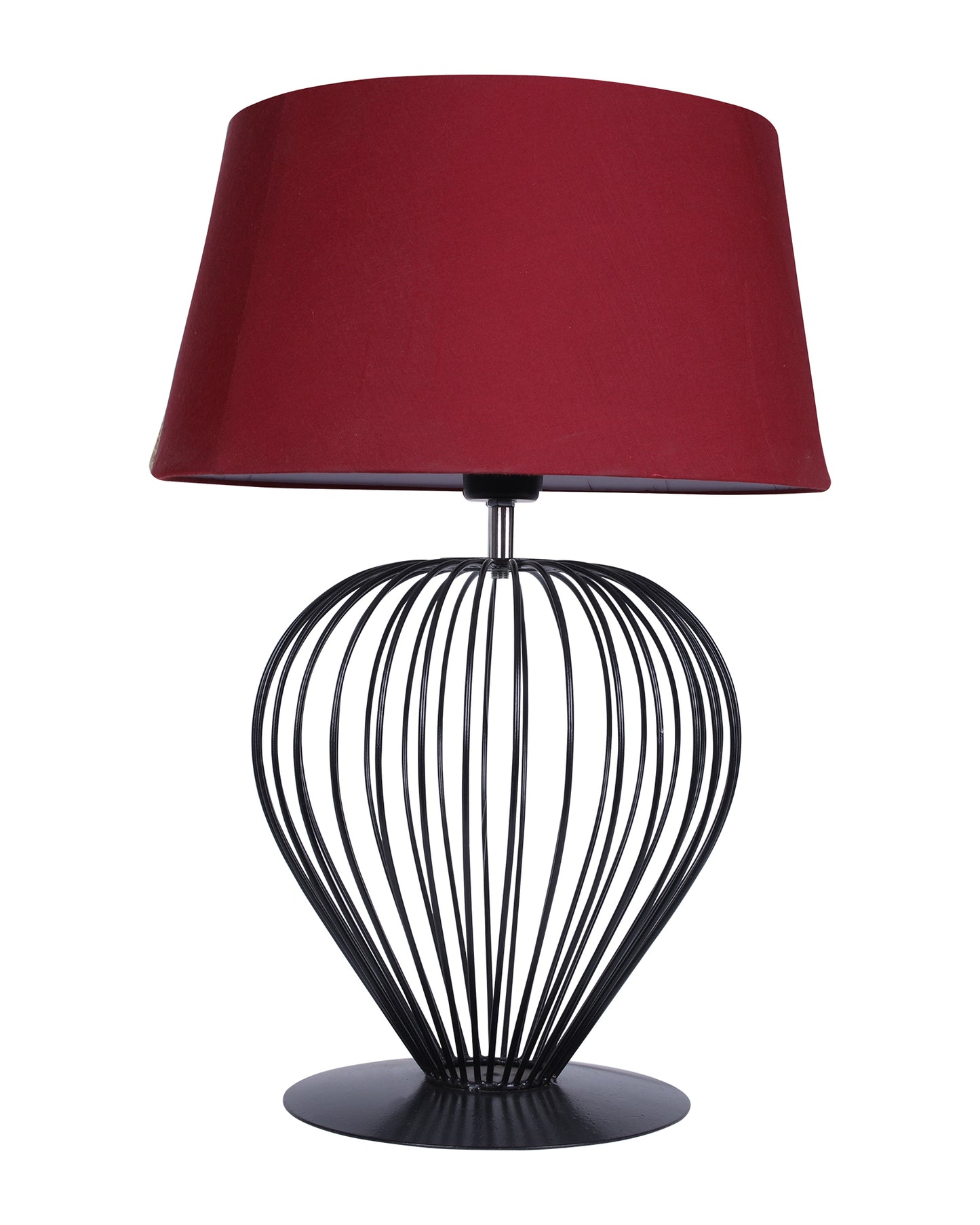 Black Modern Tulip Table Lamp - Minimalist Small Bedside Lamp with Hollowed Out Base Linen Fabric Shade, Vintage Nightstand Lamp for Bedroom Living Room Side Table Desk Kids Room