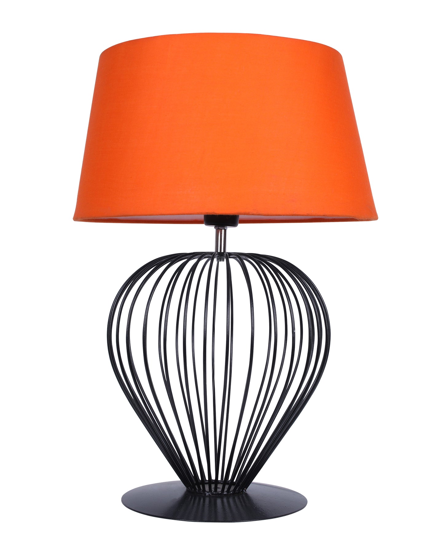 Black Modern Tulip Table Lamp - Minimalist Small Bedside Lamp with Hollowed Out Base Linen Fabric Shade, Vintage Nightstand Lamp for Bedroom Living Room Side Table Desk Kids Room