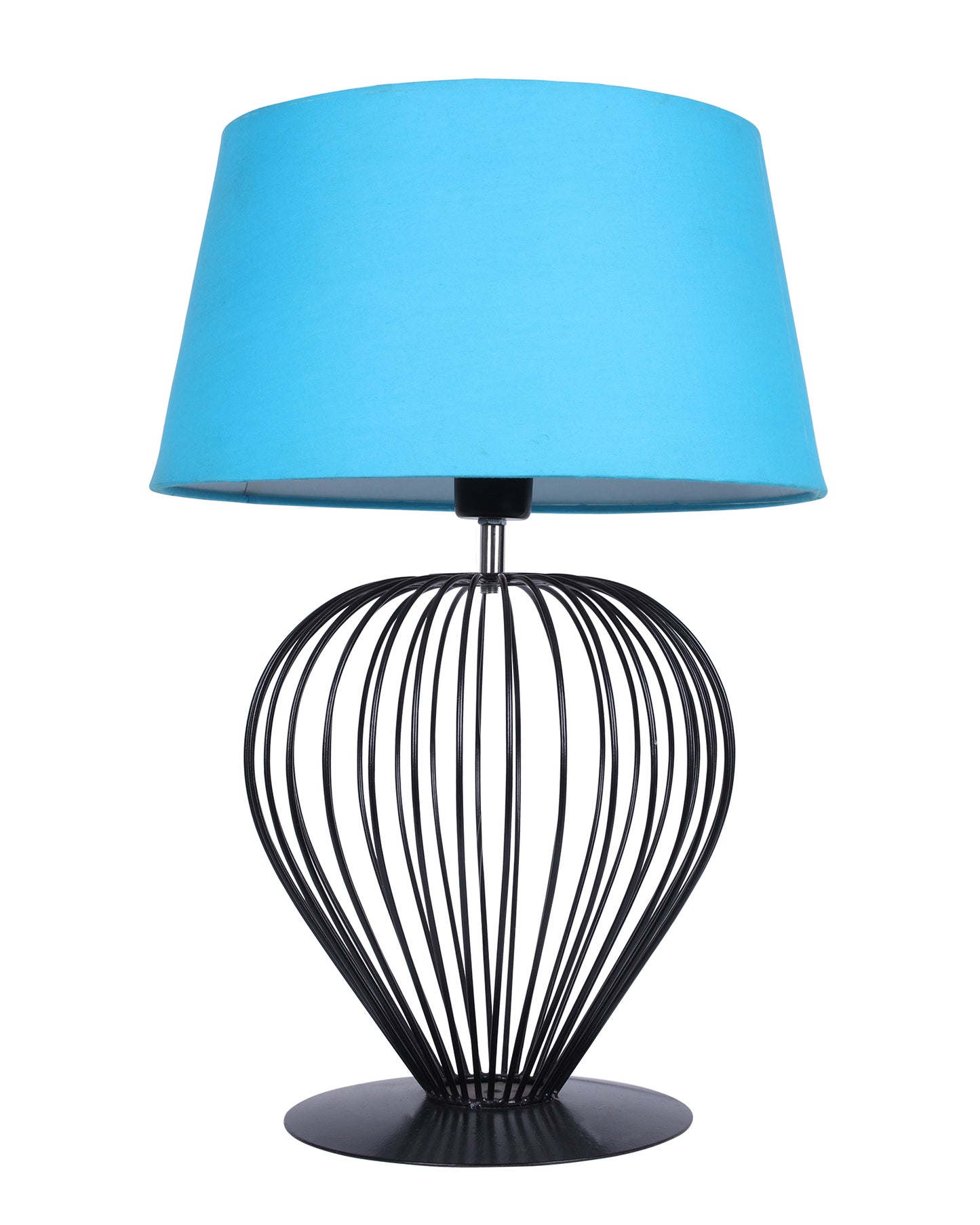 Black Modern Tulip Table Lamp - Minimalist Small Bedside Lamp with Hollowed Out Base Linen Fabric Shade, Vintage Nightstand Lamp for Bedroom Living Room Side Table Desk Kids Room