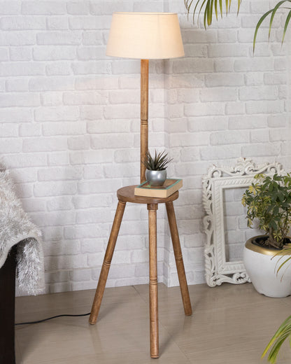 Table,Tripod Wooden Floor Lamp, Mid Century Standing Lamp, E27 Lamp Base, With Shade Modern Design Floor Reading Lamp for Living Room Bedroom, Study Room and Office