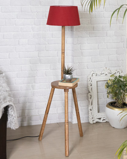Table,Tripod Wooden Floor Lamp, Mid Century Standing Lamp, E27 Lamp Base, With Shade Modern Design Floor Reading Lamp for Living Room Bedroom, Study Room and Office