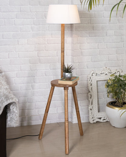 Table,Tripod Wooden Floor Lamp, Mid Century Standing Lamp, E27 Lamp Base, With Shade Modern Design Floor Reading Lamp for Living Room Bedroom, Study Room and Office