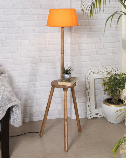 Table,Tripod Wooden Floor Lamp, Mid Century Standing Lamp, E27 Lamp Base, With Shade Modern Design Floor Reading Lamp for Living Room Bedroom, Study Room and Office