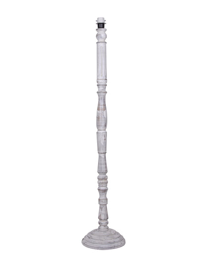 Wood Antique Candlestick Fabric Drum Shade Decor for Living Room Reading House Bedroom Home, White Athens