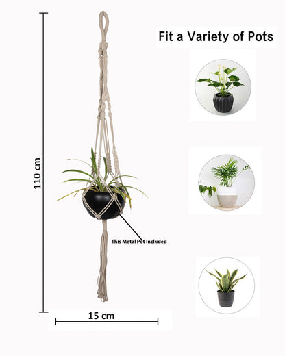Macreme Hanging Planter Large Macrame with Pot Pack of 1