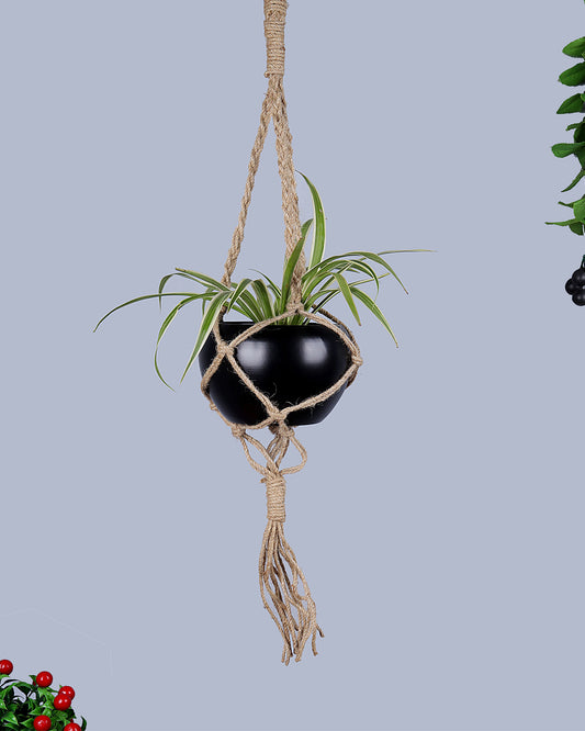 Hanging Macrame Planter Medium Jute with Pot Pack of 1