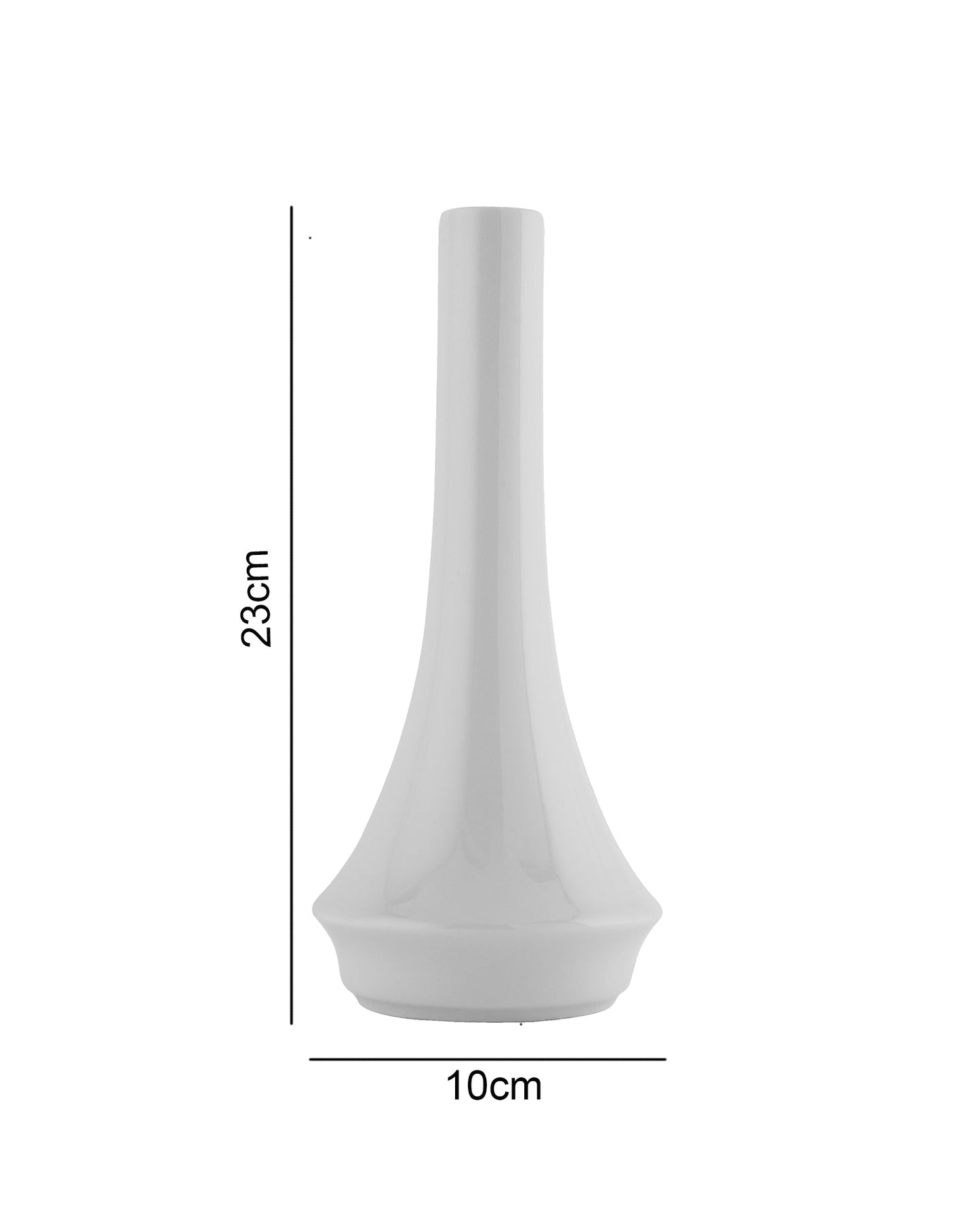 Fine Porcelain Flower Vase, White, Single