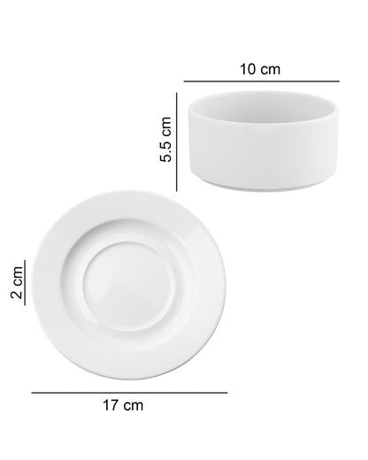 Fine Porcelain Classic Soup Bowl with Saucer