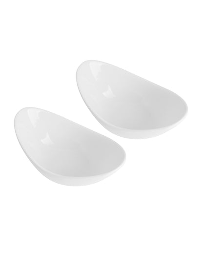 Fine Porcelain Wing Bowl, white, set of 2