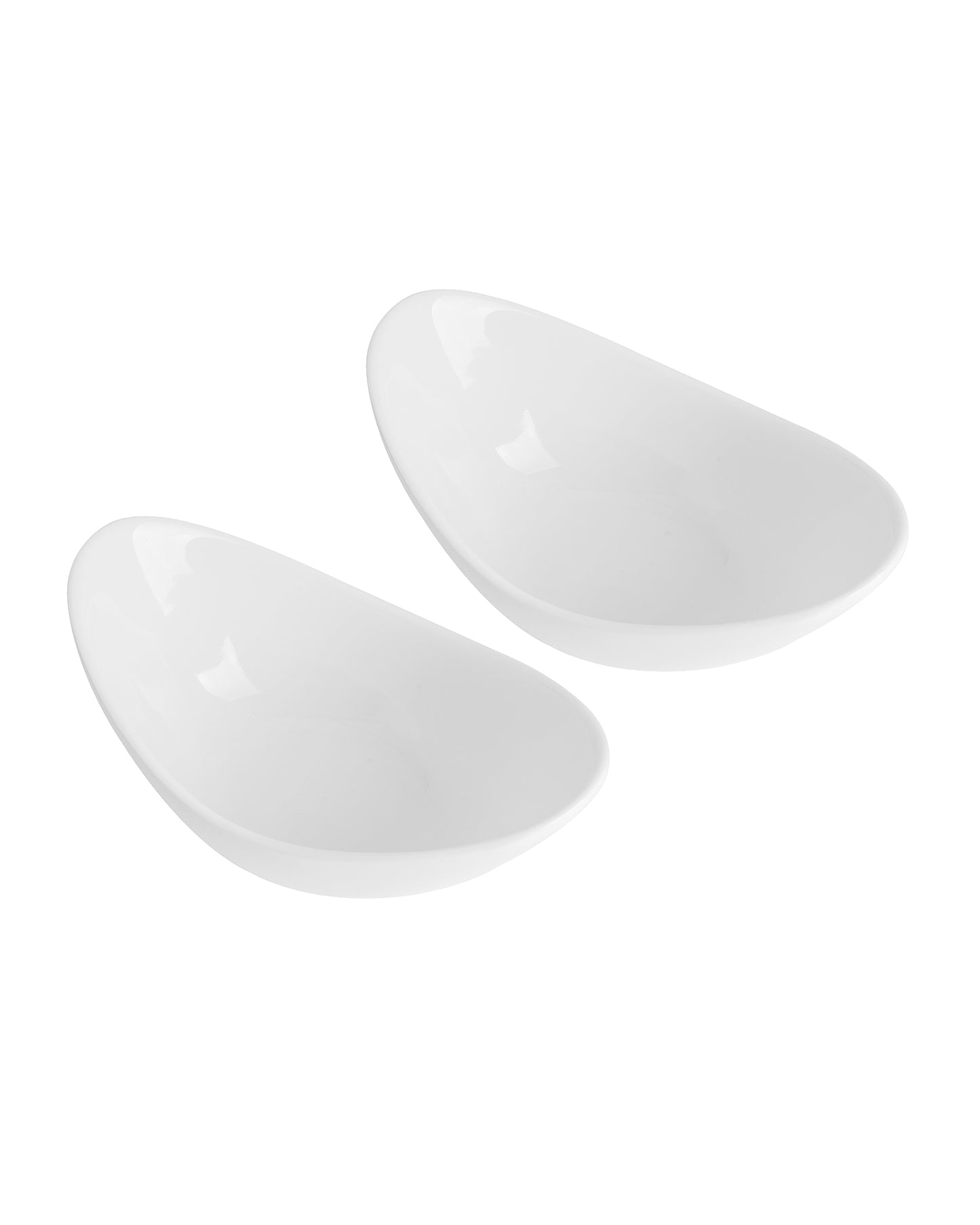 Fine Porcelain Wing Bowl, white, set of 2