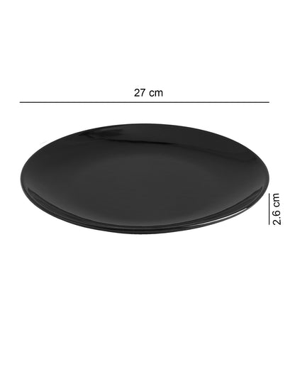 Fine Porcelain Glossy Black Urmi Full Plate